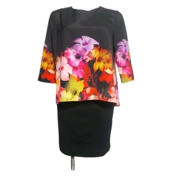Ted Baker London Cadie Cascading floral dress Sz 6 - Picture 1 of 4